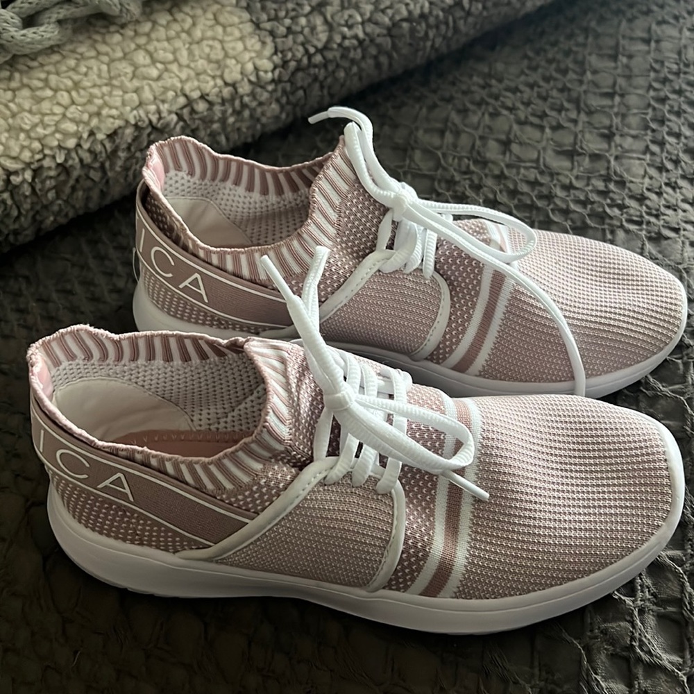 Nautica pink/mauve sneakers size 7.5 worn once around the house.